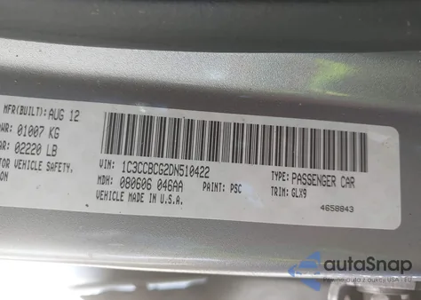 2013 Chrysler 200 Limited from USA, damaged, VIN 1C3CCBCG2DN510422